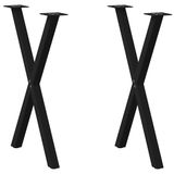 vidaXL Eettafelpoten - X-vormig - 2 stuks - Staal - Zwart