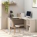 Maison Exclusive - Bureau d'angle en L, blanc, 120x140x75 cm, en panneau de particules