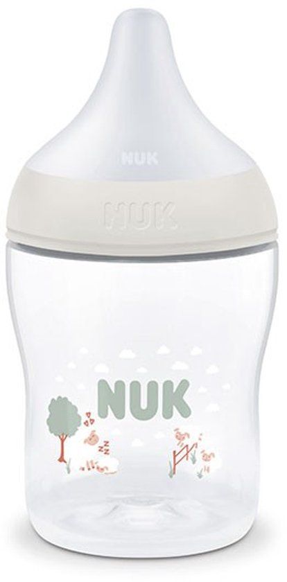 NUK Perfect Match Babyfles | 0+ Maanden | 150ml | Anti-Koliek Voedingsfles | PP | Temperatuurcontrole Indicator | Schaap | 1 Stuk