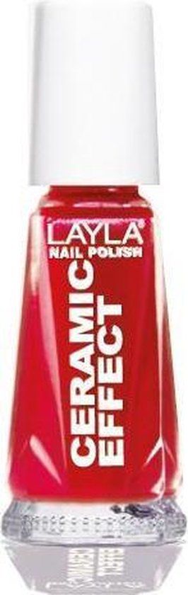 Layla Cosmetics Smalto Layla Ceramic Effect nagellak 10 ml Rood Glans