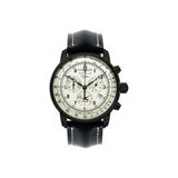 Zeppelin - 7680-3 - Montre bracelet - Homme - Quartz - Chronographe - Bracelet en cuir noir - Cadran blanc