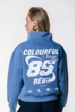 Colourful Rebel CR 85 Washed Zip Sweat - Medium Blue - M