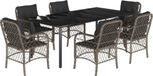vidaXL 7-delige Tuinset met kussens poly rattan grijs