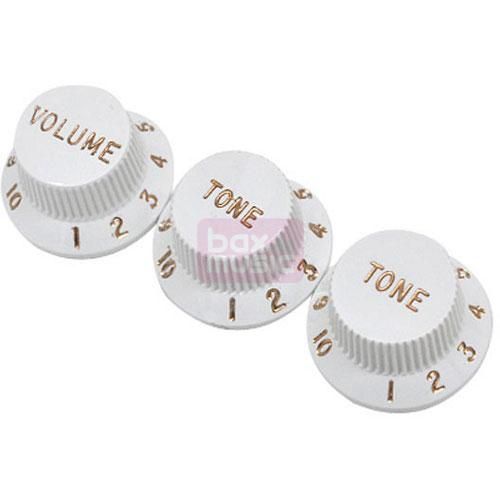 Fender knoppen voor Stratocaster wit set van 3