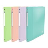 OXFORD Set van 4 zachte ordners, A4, vier ringen, 20 mm, pastelkleuren, verschillende kleuren