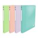 OXFORD Set van 4 zachte ordners, A4, vier ringen, 20 mm, pastelkleuren, verschillende kleuren