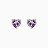 Salona Boucles d'oreilles Puces Or jaune Améthyste