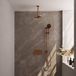 Brauer Copper Edition Thermostatische Regendoucheset Inbouw - Hoofddouche 20 cm - Met Drukknoppen - Handdouche 3 Standen - Doucheslang - Geintegreerde Glijstang