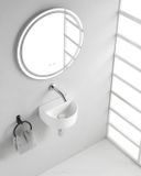 Wiesbaden Lara lavabo demi-rond - 30x25x12cm - Sans trou de robinetterie - Blanc
