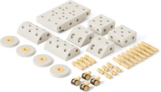 Modu Dreamer Kit - Zachte blokken - 33 onderdelen - Sand Grey / Honey Yellow