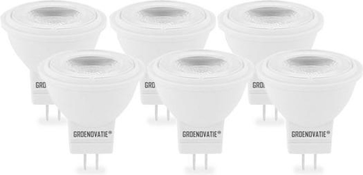 Groenovatie LED Spot GU4 / MR11 Fitting - 2W - 35x35 mm - Dimbaar - 6-Pack - Warm Wit