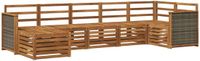 vidaXL - Hoek loungeset - 7 zitplekken - Naturel - Massief Acacia Hout