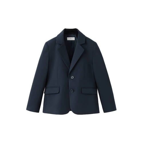 Mango Kids colbert marineblauw Jongens Polyester Reverskraag Effen - maat 116