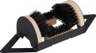 Relaxdays Balayeur de pieds avec brosses pour extérieur, montage sur carrelage/mur, noir/brun clair, Bois/Métal/Plastique