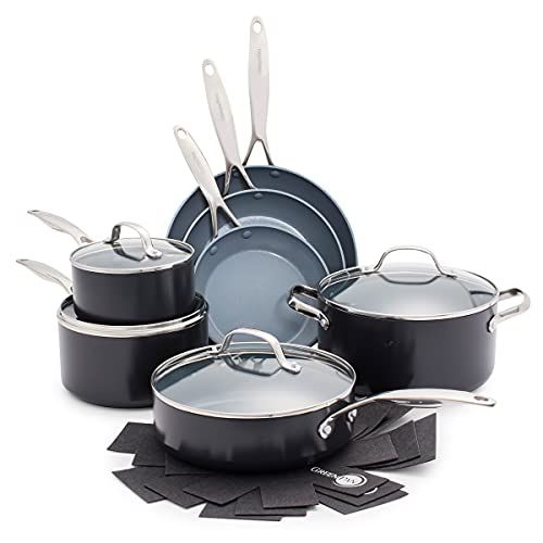 GreenPan Valencia Pro 15-delige Pannenset - Inductie - PFAS-vrij - Incl. Deksel - Aluminium - Grijs