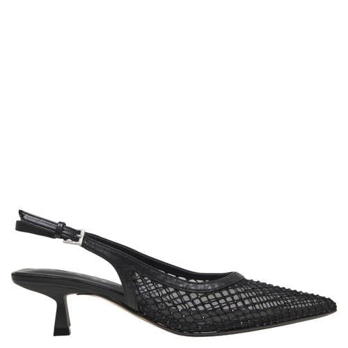 ONLY Onlcoco-9 Slingback Mesh Bling Slingback Pumps Kitten Heel Zwart