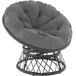 tectake® Fauteuil Papasan - Siège pivotant confortable avec coussins ronds - Noir