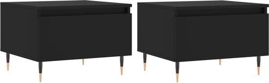 vidaXL Salontafels 2 stuks 50x46x35 cm bewerkt hout zwart