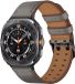 By Qubix - Leren smartwatch bandje - Grijs - Geschikt voor Samsung Galaxy Watch Ultra / Ultra 2 - 47mm