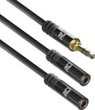 ACT Audio Splitter - 3,5 mm Jack Splitter - Dual Headphone - 0,15 meter - Zwart