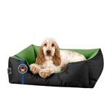 BedDog® LUPI hondenkussen, vierkant, maat M, zwart/groen