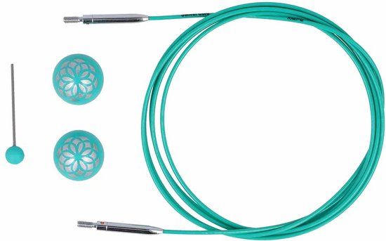 KnitPro Swivel 360 Draaibare Verwisselbare Kabel 150 cm Blauwgroen