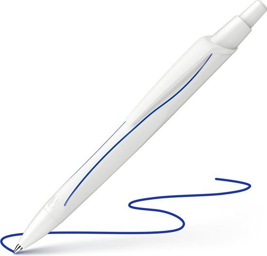 Schneider Reco Balpen - Wit - Blauwe Inkt - Medium - 20 Stuks