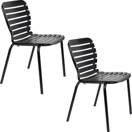 Zuiver Vondel Tuinstoel Zwart - Set van 2