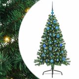 vidaXL Kunststof Voorverlichte Kerstboom met 150 LED Groen 150 cm PVC