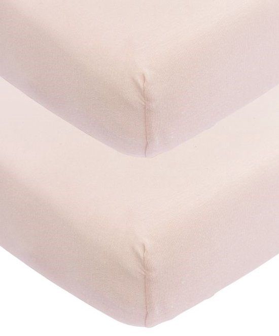 Meyco Baby Uni hoeslaken ledikant 2-pack soft pink 60x120cm