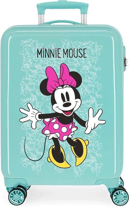 Disney Trolley 55 Cm Minnie Mouse Enjoy The Day Twister Light Green - Handbagage - 4 Wielen - ABS - 33 Liter