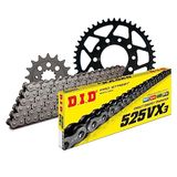 Kettingset DID Kettingset staal 525VX3 / 124 clipslot voor Honda XRV Africa Twin 750 cc bj. 1993-2003