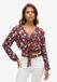 Superdry - Vintage top met geknoopte voorkant - Dames - Tops - 70s brown floral
