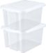 EDA Boîte de rangement 80L - 3x - Blanc - Empilable - Plastique