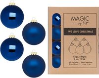 Inge-glas Inge Christmas Goods Kerstballen - 12x - nacht blauw - glas - 8 cm