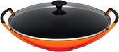 Le Creuset Gietijzeren Wok - 36cm - Oranjerood - Met Glazen Deksel - 4.5L