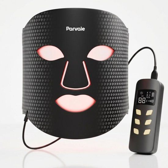 Parvale Led Masker Lichttherapie - Red Light Therapy Face Mask - Black B-240