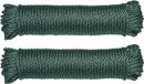 AMIG Paracord touw - 2x - 15 meter - D5mm - 110kg - Polypropyleen - Groen