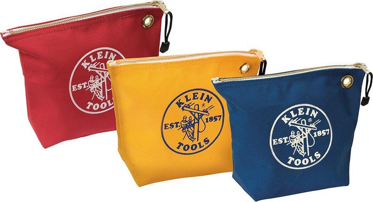 Klein Tools Assorted Canvas Zipper Bags, 3-Pack - 0092644552649