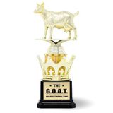 Goat Trophy - G.O.A.T. - Beste van aller tijden Funny Trophy Award met optie voor aangepaste plaat - waardering cadeau voor baas, collega, vriend - winnaar van de League Champion Award