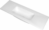INK Reflekt polystone wastafel met afzetplateau aan beide zijdes, zonder kraangat 120 x 40 x 1,5 cm, mat wit