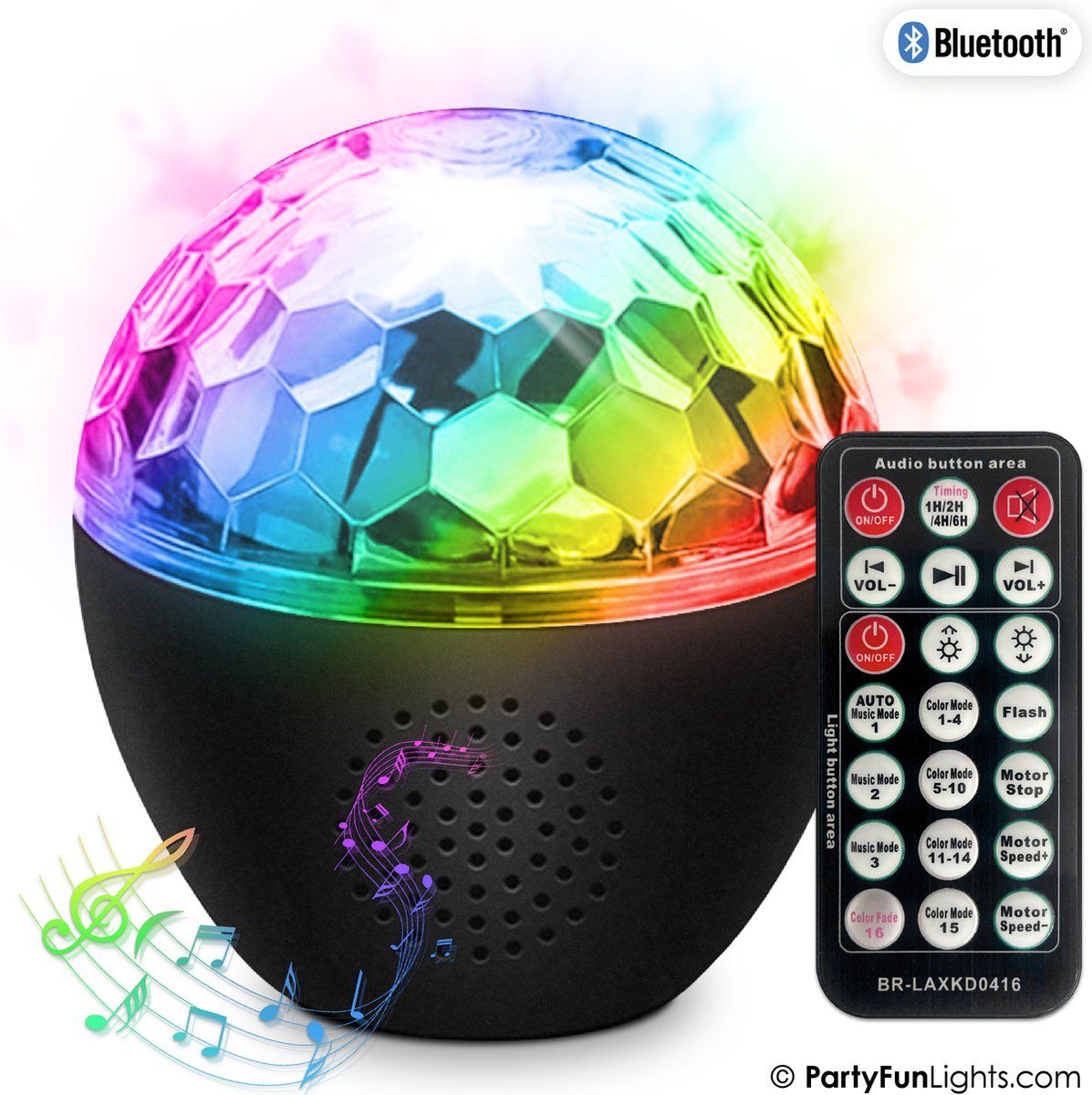 PartyFunLights Bluetooth Party Speaker Starlight Projector - Zwart