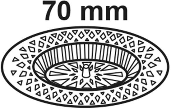 KIRCHHOFF haarzeef, chroom, 70 mm, voor Univentil