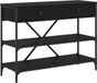 vidaXL Table murale avec tiroir Chêne noir 100 x 34,5 x 75 cm Bois