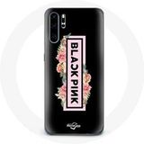 Maniacase Etui voor Huawei P30 Pro Blackpink K-pop Groep Logo Zwart Roze Zwarte Achtergrond