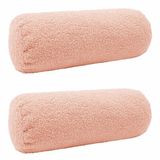 vidaXL - Kussensloop - 2 stuks - HEERLEN - Roze - Ø 15 x 40 cm - Bouclé