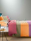 Caleffi Beddengoedset voor tweepersoonsbed, regenboogkleuren, koraal, 73288