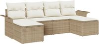 vidaXL Tuinbank Set 2 zitplaatsen Beige Polyrattan