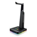 SPYCO Keeper HS-131, Gaming Headsethouder, RGB LED Breathing Effect, 2 USB-poorten, universeel aanpassingsvermogen, antislip basis, PVC-kabel, ideaal voor pc en tablets