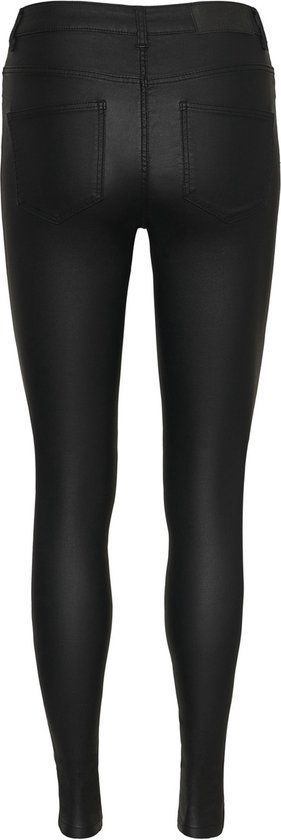 NOISY MAY NMCALLIE HW SKINNY COATED PANTS NOOS - Black - XS